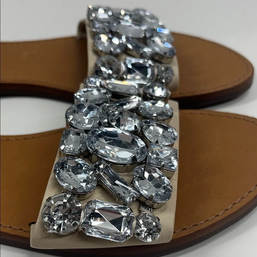 New Schutz Jolie Sandal with Gems in Eggshell Size 6.5 - Picture 2 of 6